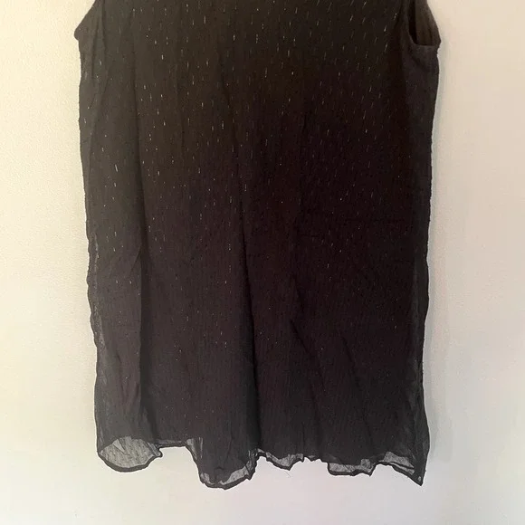 Madewell Nightshine Dress Black Silk Sparkly Shift Dress Size 2 - Picture 12 of 16